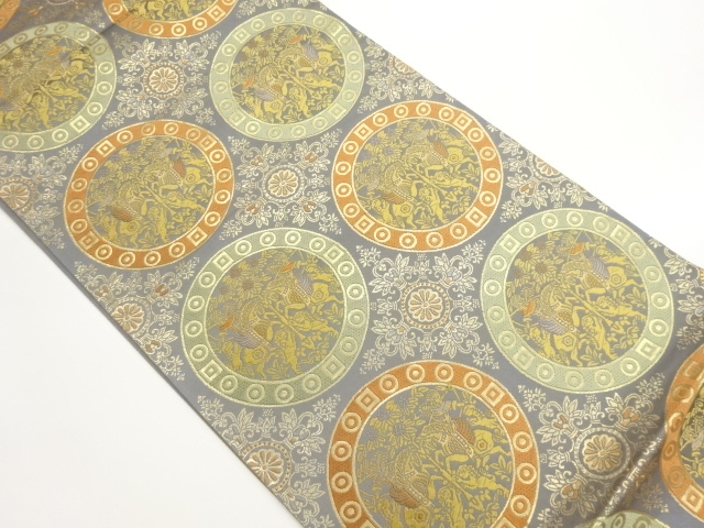 JAPANESE FUKURO OBI / WOVEN FLOWER CREST